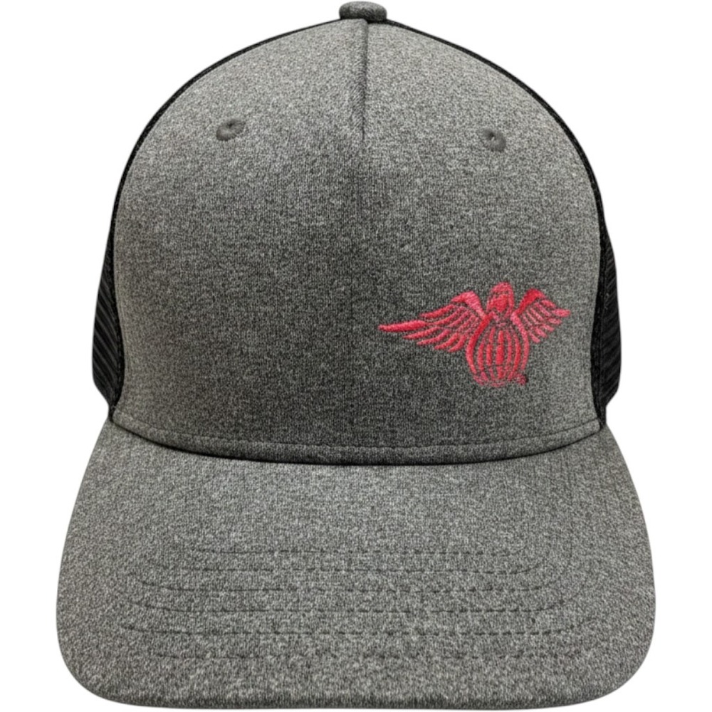 Outdoor Cap Heather Gray Black Trucker Hat Adult OSFM Pink Eagle Mesh Snapback